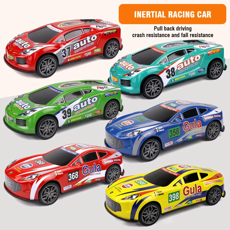 3 Pieces /set Inertial Alloy Racing Car Educational Kids Toy Pull Back Slide Metal Model Metal Diecast Cars Toys for Boys Gifts