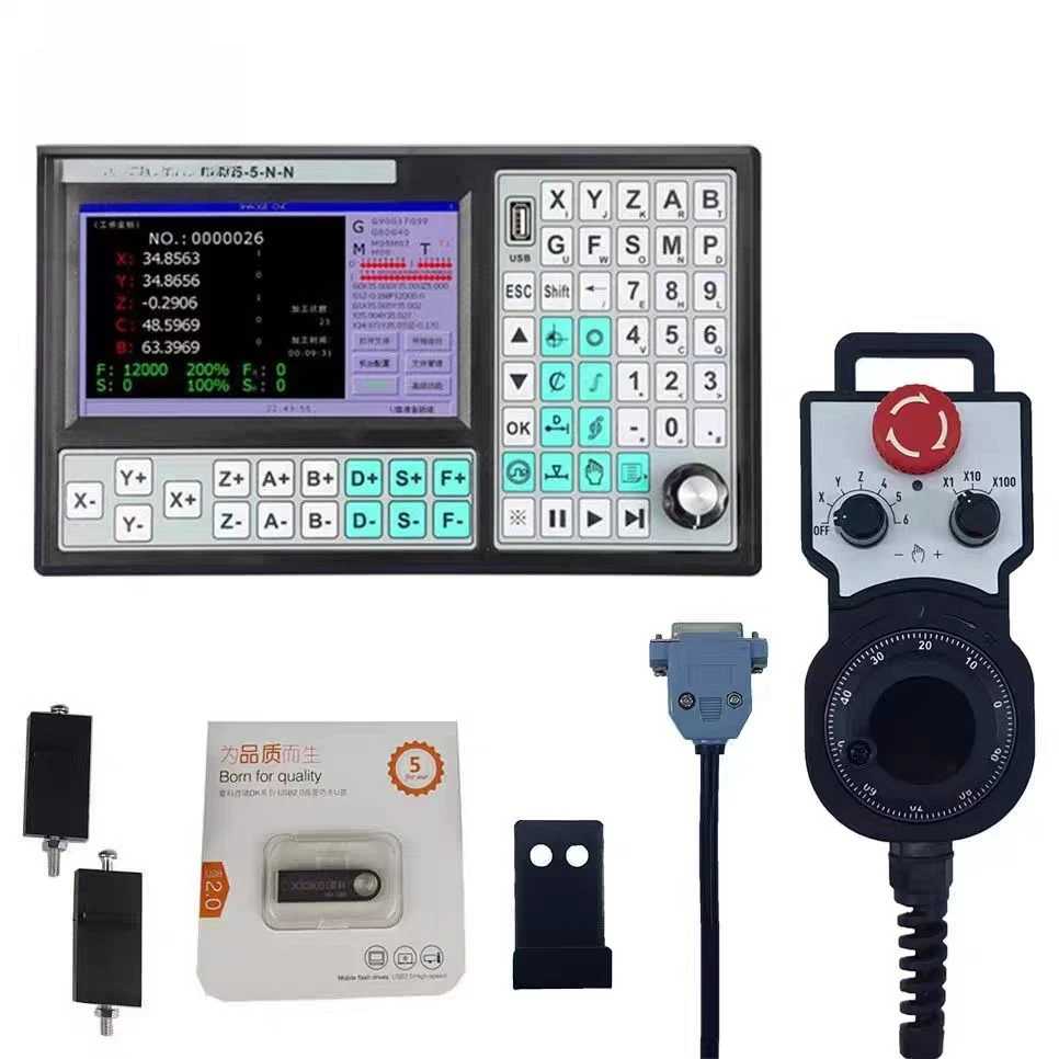 SMC5-5-N-N CNC Offline Controller 5 Axis Group 500KHz Motion Control System 6 Axis Emergency Stop Handwheel