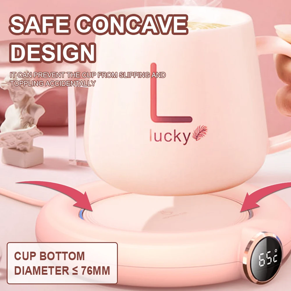 Almohadilla calentadora de taza de té, leche, café, carga USB, hogar, oficina, 3 temperaturas, placa de calor ajustable, pantalla LED, calentador eléctrico, almohadilla para taza