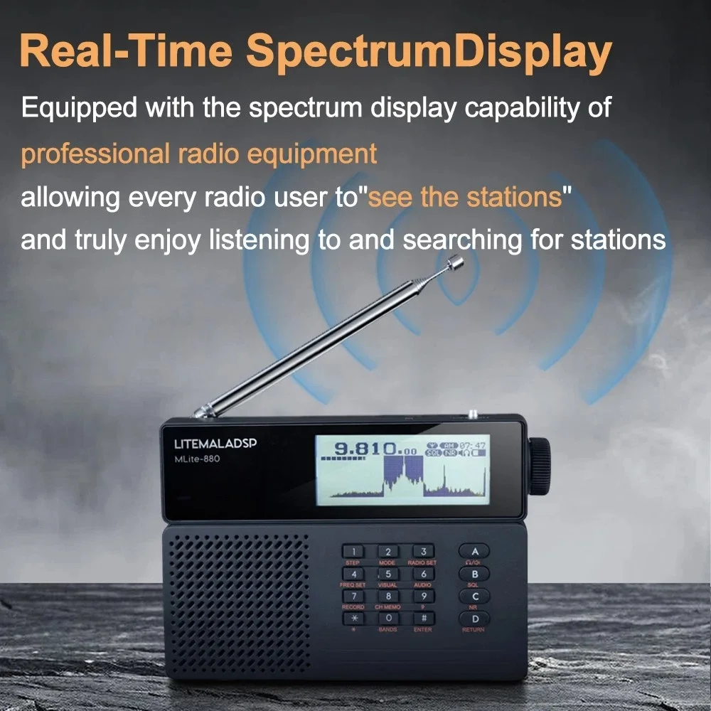 Updated New MLite-880 Malahit SDR Receiver Malahiteam DSP Radio SSB/AM/FM RDS Portable Full Band Radio Digital Shortwave Radio