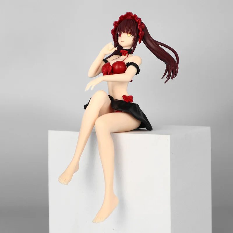 Anime Figure Tokisaki Kurumi Date A Live Swimsuit Noodle Stopper Sitting Pose Pvc Model Car Decor Desktop Ornament Birthday Gift