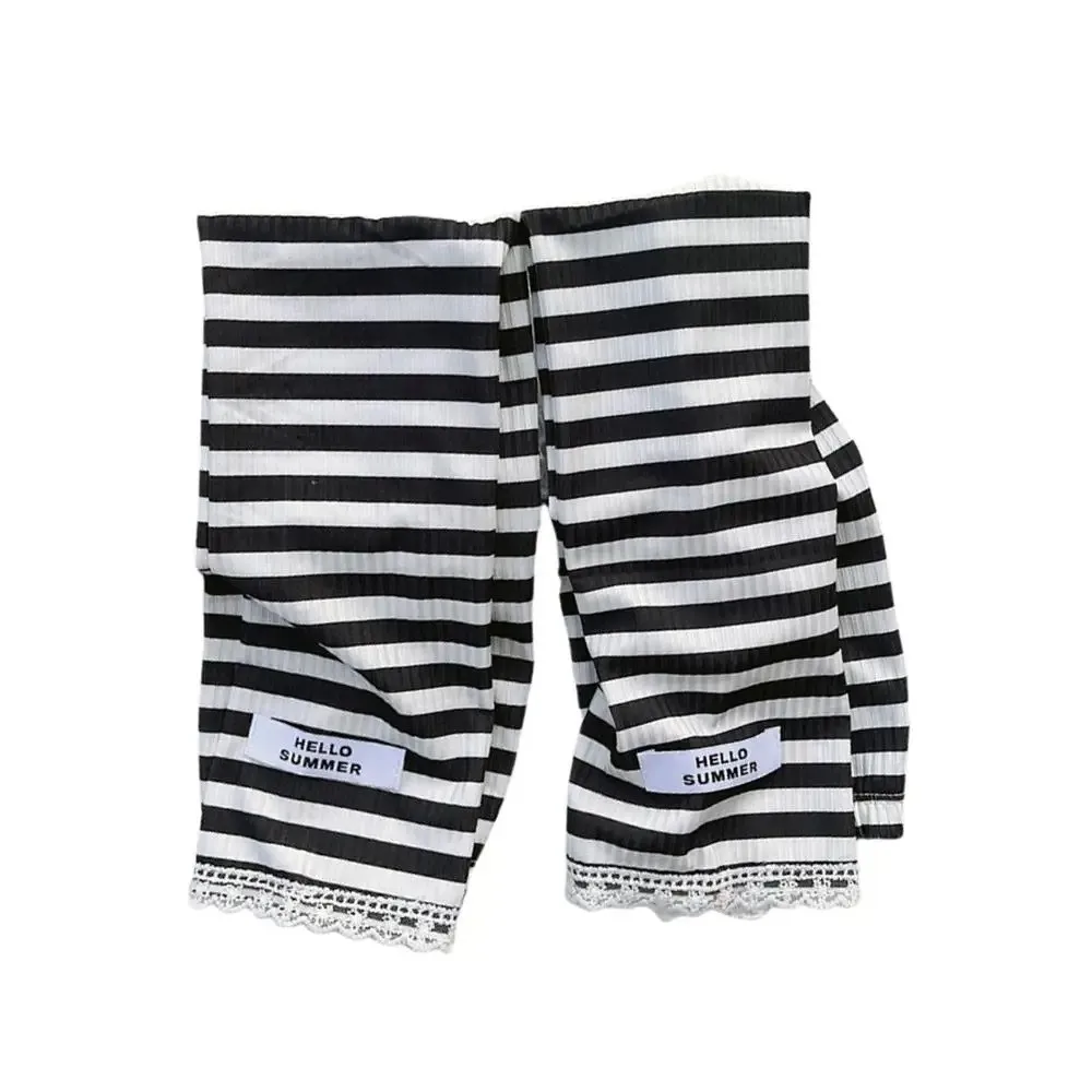 Fashion Ice Silk UV Protection Sleeves Loose Striped Anti-UV Arm Covers Cool Ice Sleeves Summer Outdoor
