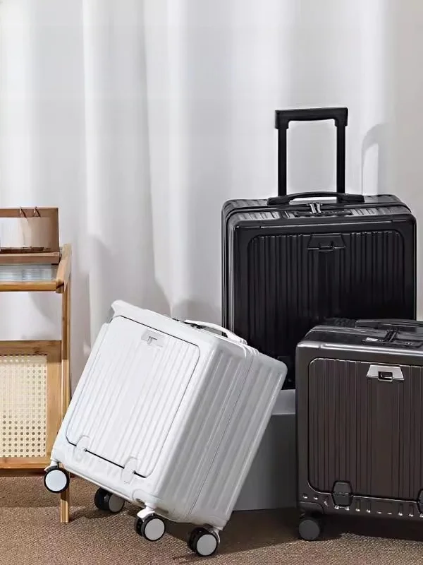 

Новый женский маленький 20-дюймовый чемодан для ручной клади 2025 года, высокоэстетичная дорожная сумка на колесиках с одним вырезом и открытым верхом Lage