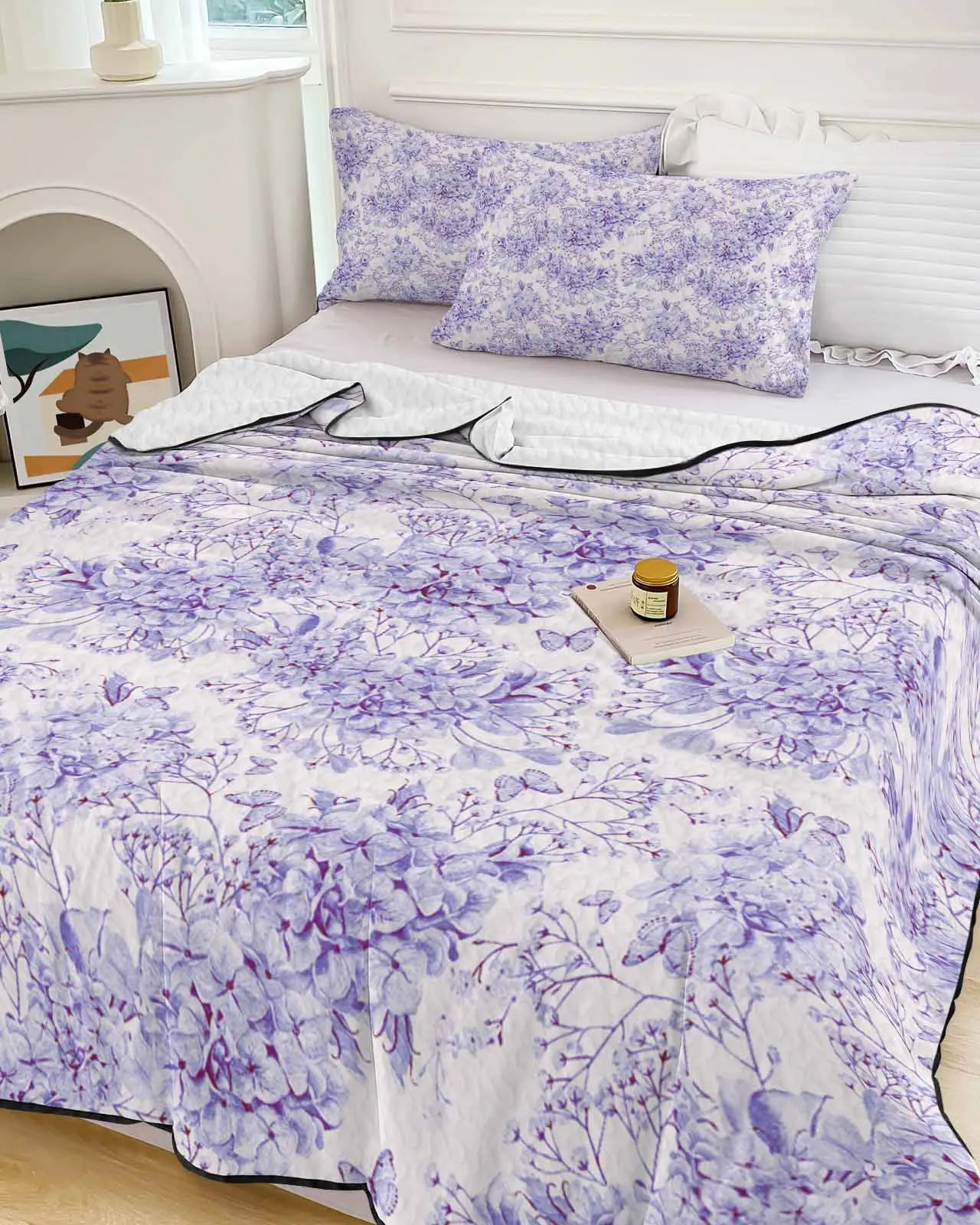 

Flower Wallpaper Daisy Cooling Blankets Air Condition Comforter Lightweight Summer Quilt for Bed Breathable Soft Thin Quilt