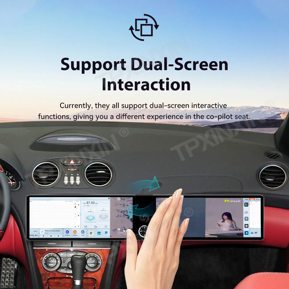 For Mercedes-Benz SL-Class R230 Roadster Hardtop Convertible 2003-2010 Android Car Stereo Radio Carplay 24.6 Inch Touch Screen