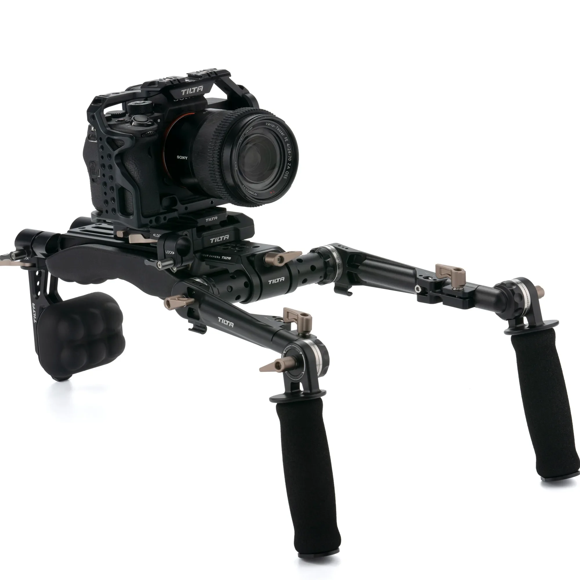 TILTA TA-LSR-B Lightweight Shoulder Mount Rig Support MANFROTTO ARCA Dual Quick Release Baseplate Adjustable arm fit 15mm nato