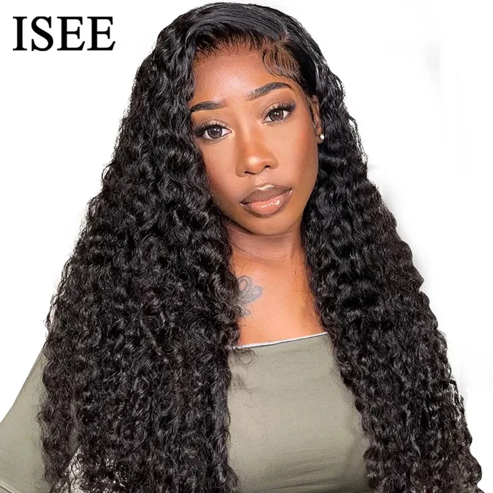 ISEE Wear Go Wig Brazilian Deep Wave Glueless Lace Wigs 4x4 HD Glueless Pre Plucked Human Wigs Ready To Go