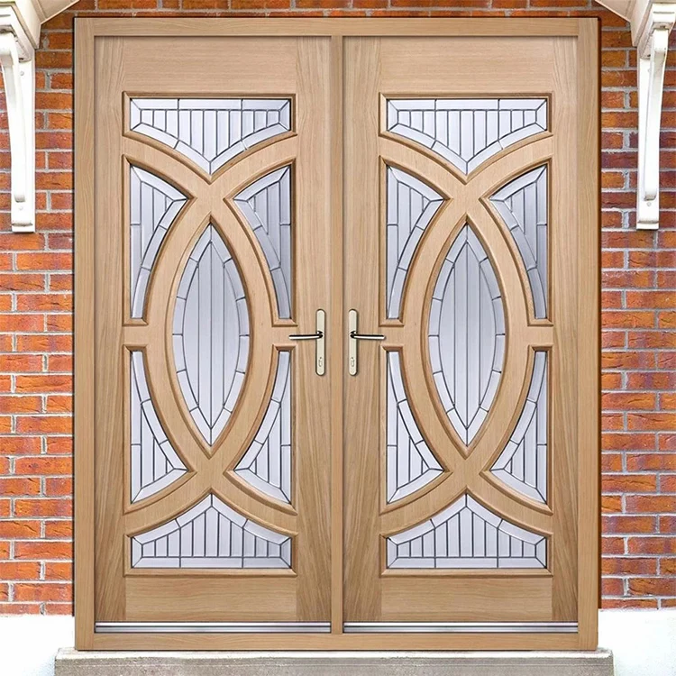 Modern Wooden Mahogany Solid Wood Entry Door Exterior Front Other Glass Solid For Houses Doors