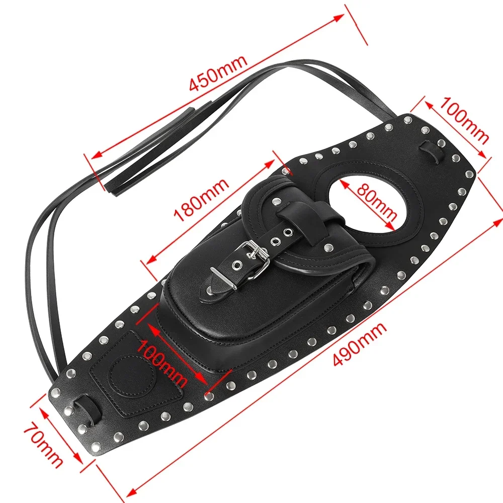 Motorcycle Front Leather Fuel Tank Cover Storage Bag Anti-Wear For Harley Sportster Iron XL 883 1200 Forty Eight Seventy Two