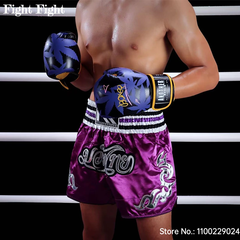 

Muay Thai Pants Embroidered Thai Boxing Shorts Men Women Child BJJ MMA Sparring Kickboxing Grappling Training Shorts Adult Kids