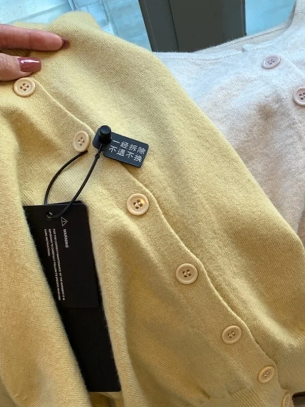 Vielseitige schlankmachende gestrickte offene Strickjacke für Damen, Faion 2025, Herbst-Winter, neue kleine Oberbekleidung, weiche Baumwolle, lang, Sve