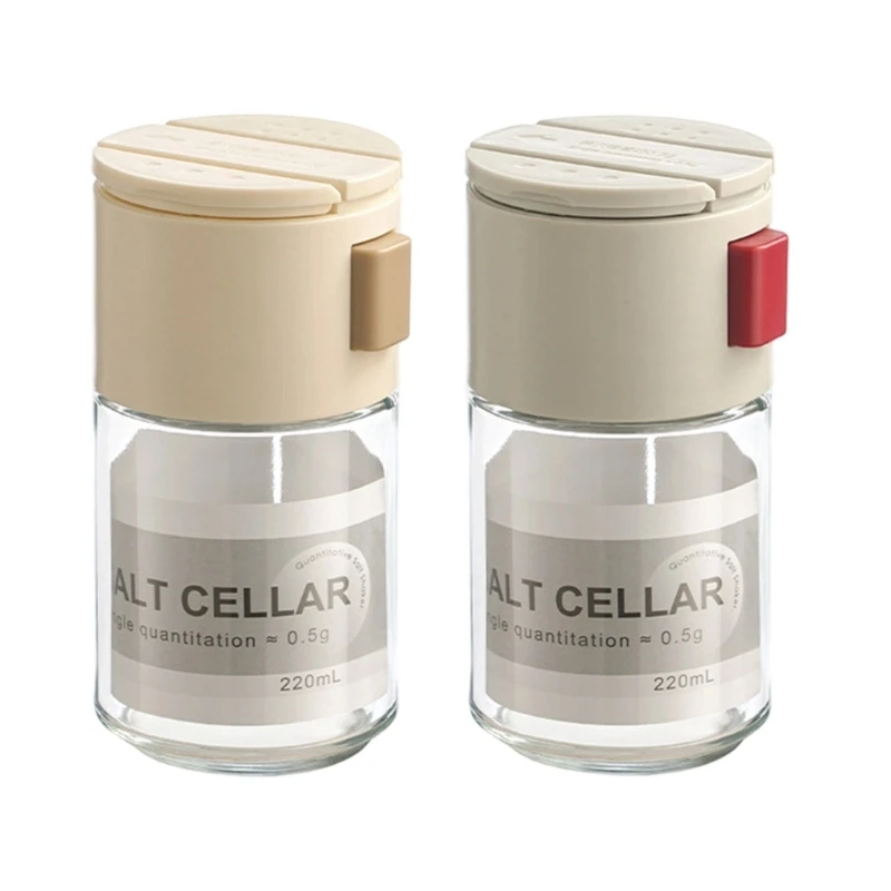 E1PC 2 Pack Glass Seasoning Jars with Accurate Pour Management Salt Control Bottle for Balanced Flavor Enhancement in Cooking