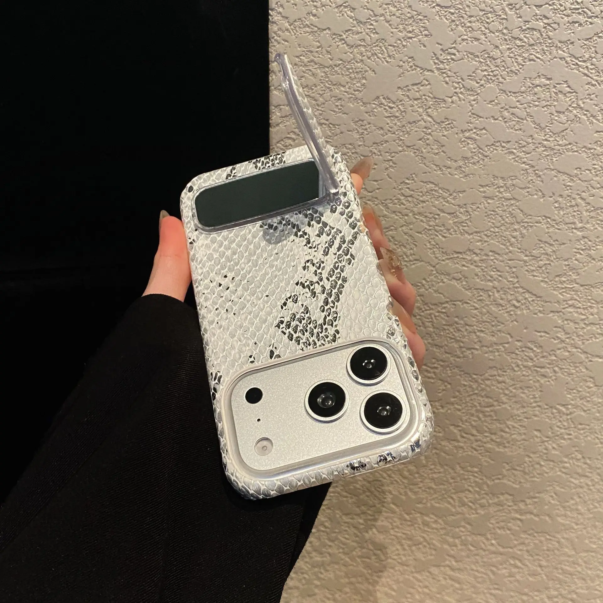 Wzór krokodyla Pasuje do etui na iPhone 17air, 16promax, przenośne lustro, 15pro z podstawką, 14plus półetui, 13 osłona ochronna — zdjęcie produktu 6