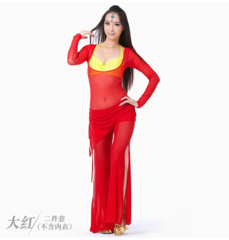 1pcs/lot woman transparent belly dance tops gauze sexy belly dance top solid indian dancing bodysuit free size