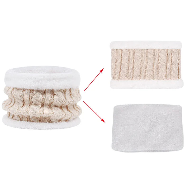 Autumn And Winter New Solid Colour Knitting Children\'s Hat Scarf Gloves Set Plush Ball Baby Cap Soft Skin-friendly Warm Fashion