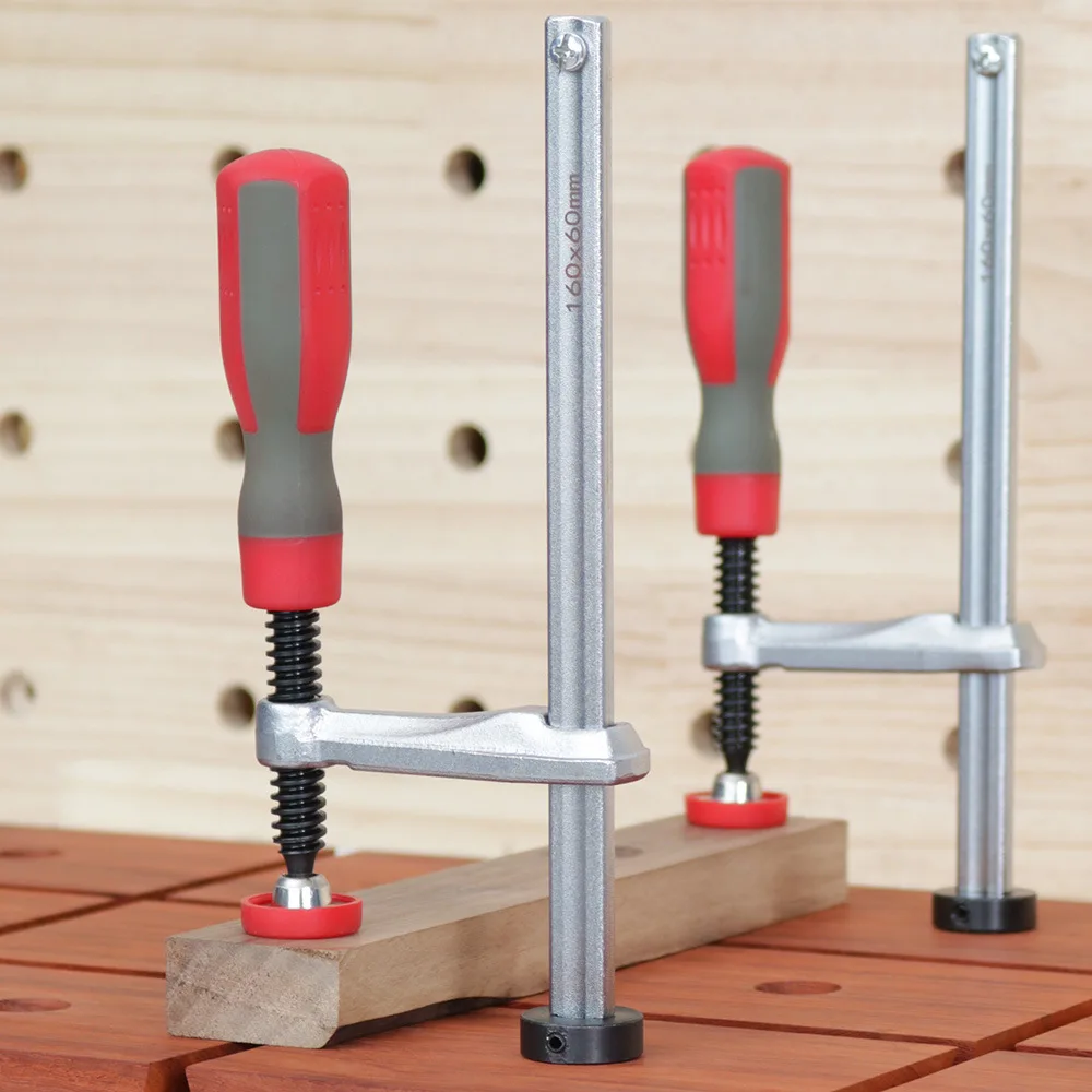 

Red 2-piece Woodworking Clamp Set with Protective Pads, Adjustable Clamps Durable and Precise Steel Structure Woodworking Clamps