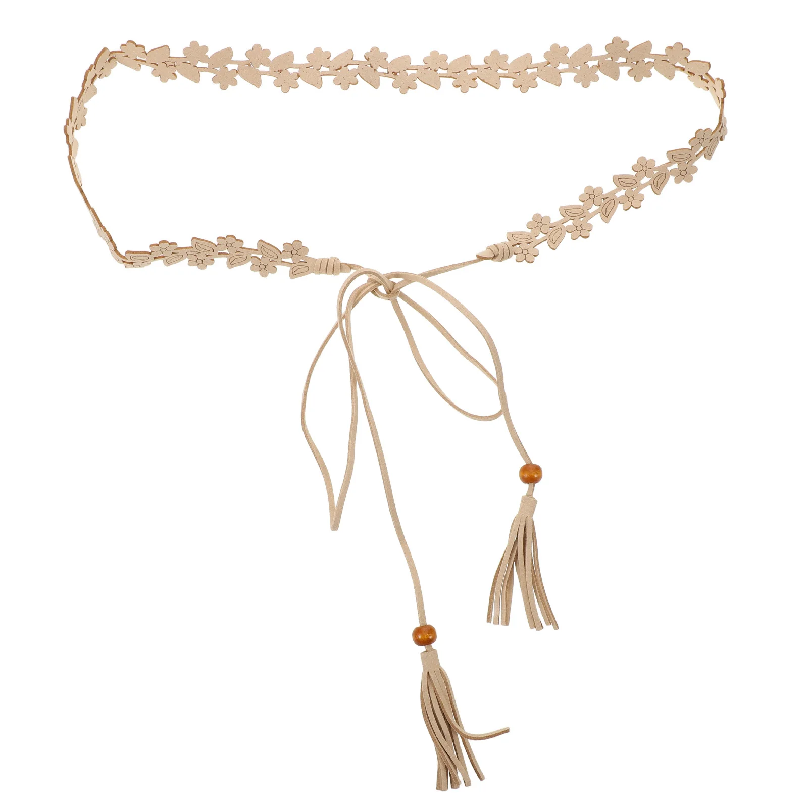

Boho Style Flower Waist Tie Belt Tassel Rope Decorative Belt for Women Dresses Vintage Bohemian Waistband Outfits