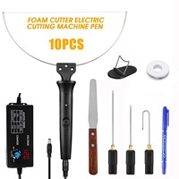10 in 1 Electric Foam Cutter Kit Foam Cutting Pen with Transformer Adapter 0-300℃ Adjustable Temperature Styrofoam Cutting Tools
