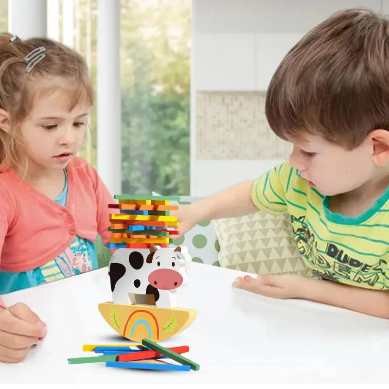 Balance Building Blocks Game Educational Fun & Engaging Board Game Build Balance Stacking Blocks Toy For Kids & Adults