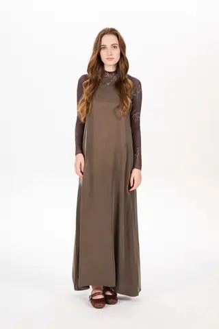 AS AW25 supermjuk högkvalitativ dyr cupro-kollektion skjorta + underklänning + kjol + mönstrad mockup-krage matchande set för kvinnor 10 best sales retrofete-klänning - №9