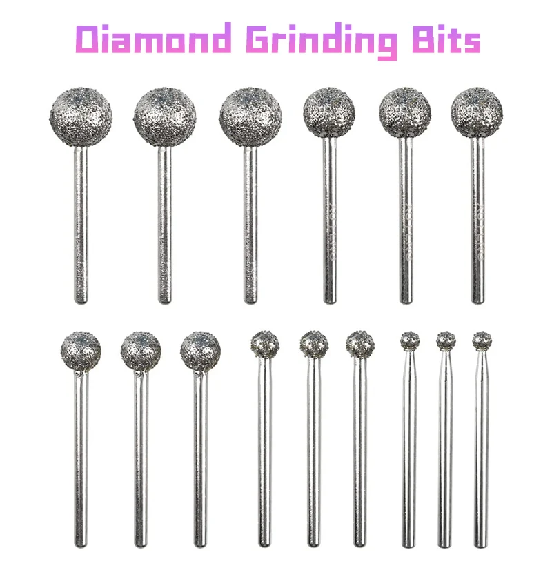 Peijian Ball Shape Burr - 3/32'' 1/8'' Shank Ball Burs Stone Carving Bits For Stone Carving Diy Polishing Engraving