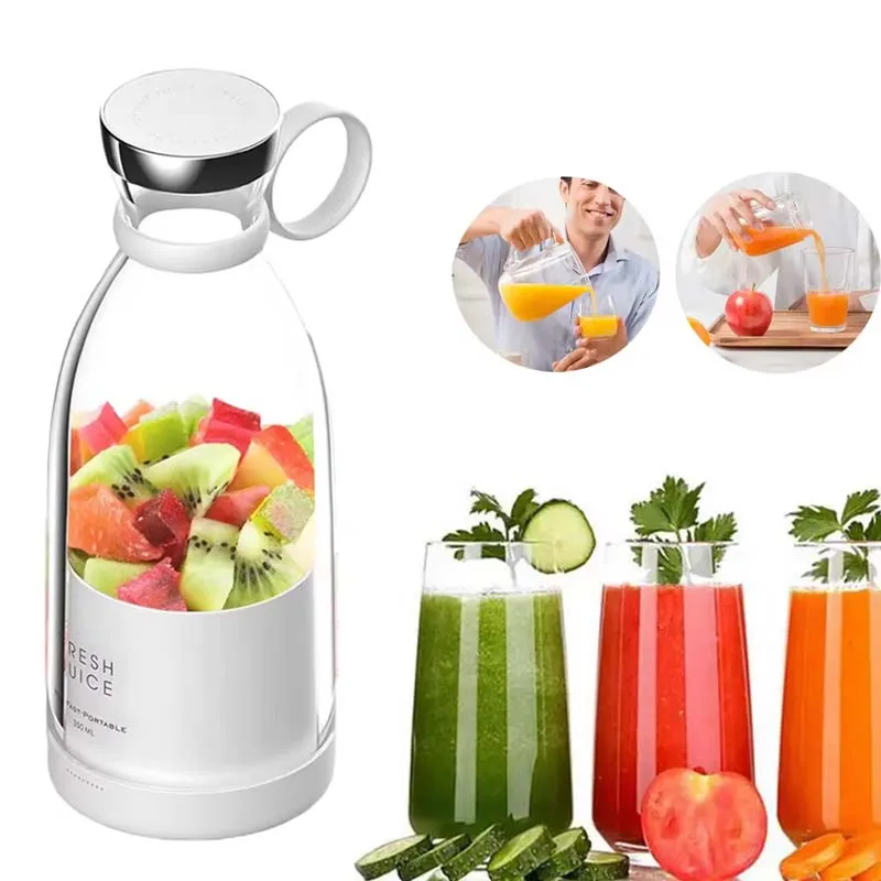 屋外用フレッシュジューサー-350ml-4枚刃-usb充電式-パーソナルスムージーミニブレンダー-ポータブルブレンダー