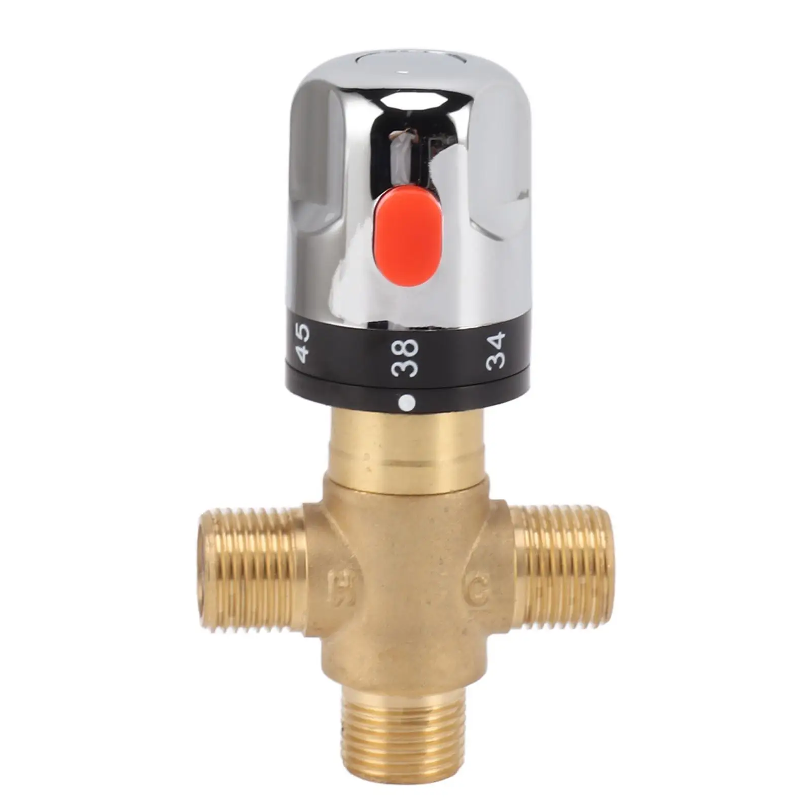 Brass Thermostatic Mixing Valve with Built-in Filter for Easy Installation & Safe Water Temperature Control for Basins