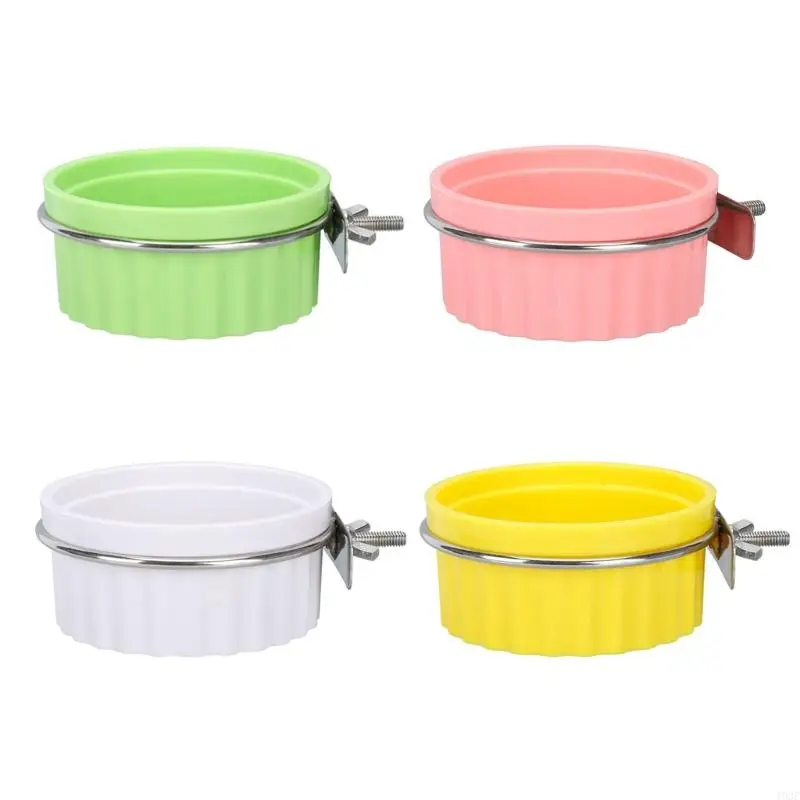 

Parrot Bowl Clamps Holders Coops Cup,Bird Cage Water Bowl for Parakeet African Greys Conure Bird Feeding Dish Cups 193C
