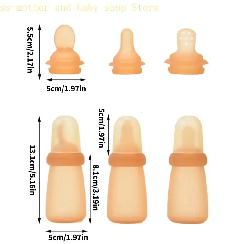 066B Ergonomische Säuglingsernährung Löffel Silikon Squeeze Flasche Spender Praktische Baby Entwöhnungsutensilien