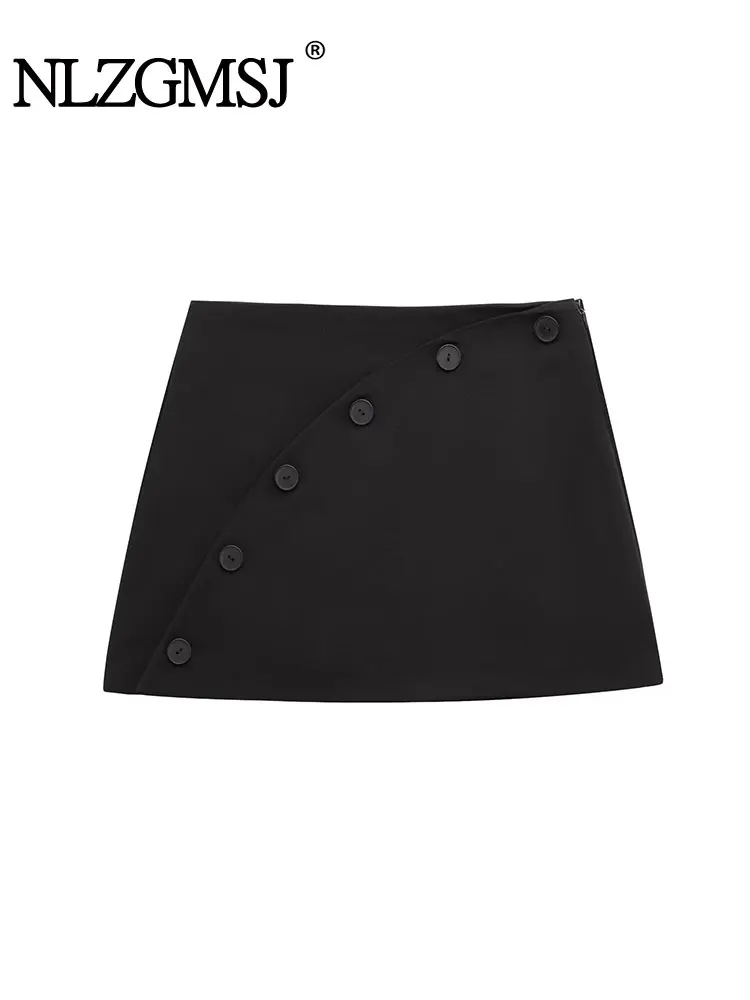 

Лето 2022, женская мини-юбка с украшением на пуговицах, юбка со средней талией, шорты, модные повседневные элегантные вечерние короткие юбки, женские
