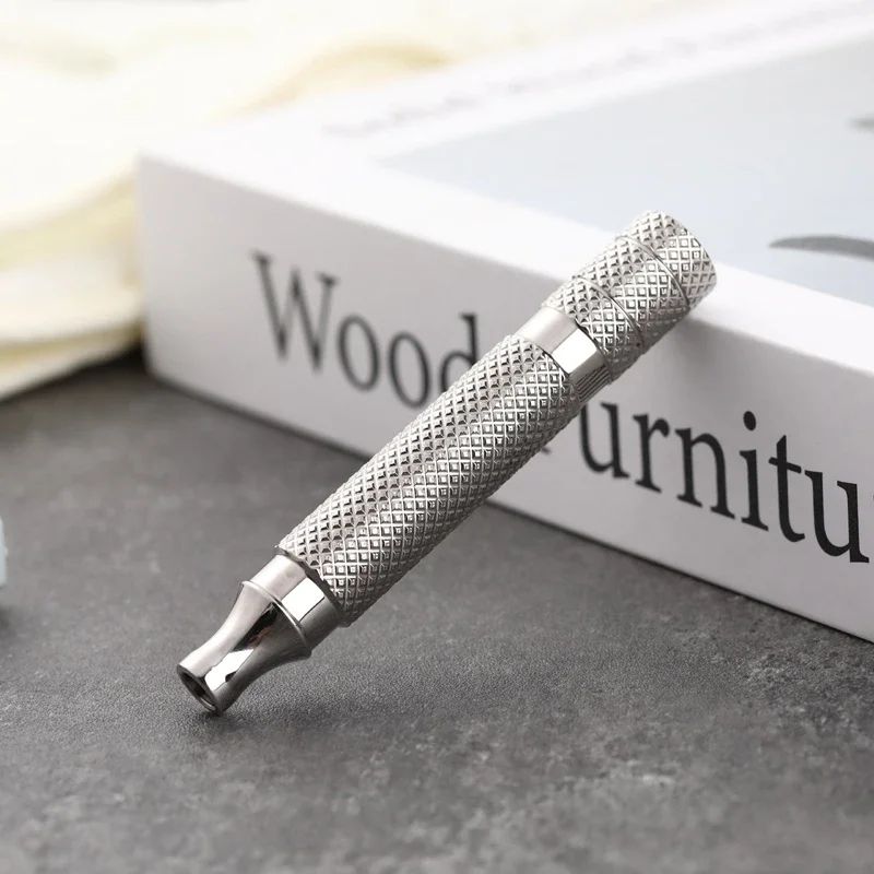 Yaqi portable Mens Polished Titanium Safety Razor Handle High Quality Minimalism Durability Shaving Tool For Male Face Cleaning