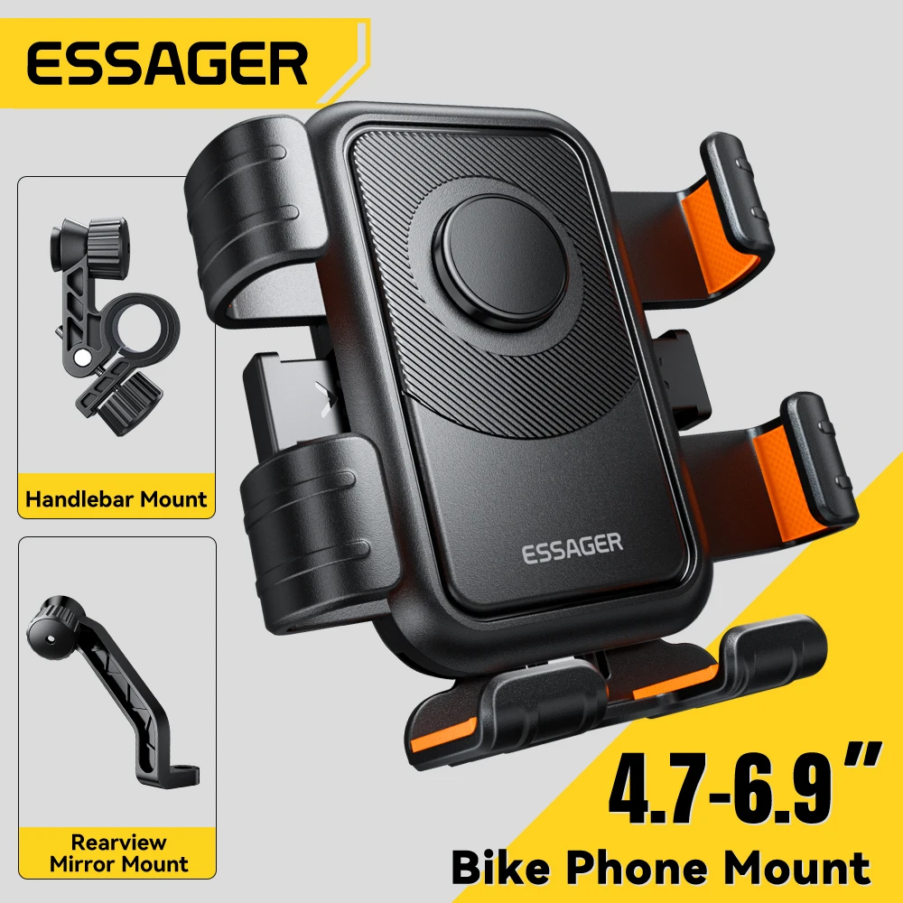 

Автомобильный держатель для телефона Essager Gravity для iPhone Xiaomi Huawei Riding MTB Moto Stand 360° ° Вращающийся держатель для телефона на электрическом велосипеде