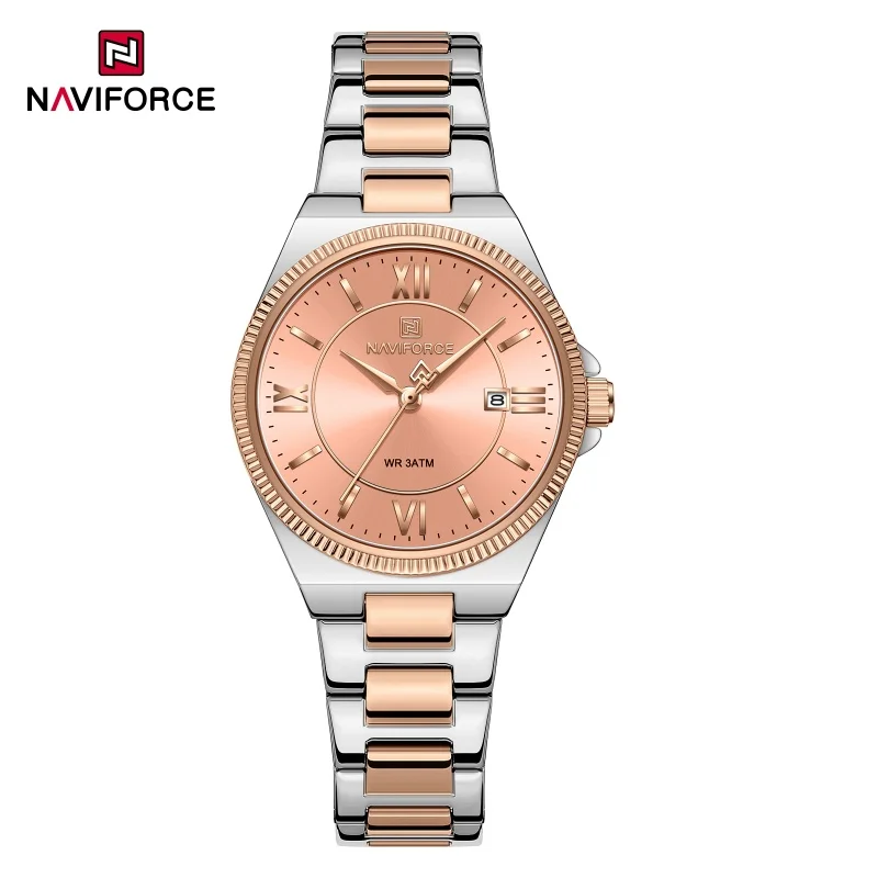 NAVIFORCE Woman Quartz Watch Elegant Intellectual Calendar Display Stainless Steel Watchband 3ATM Waterproof vintage watches