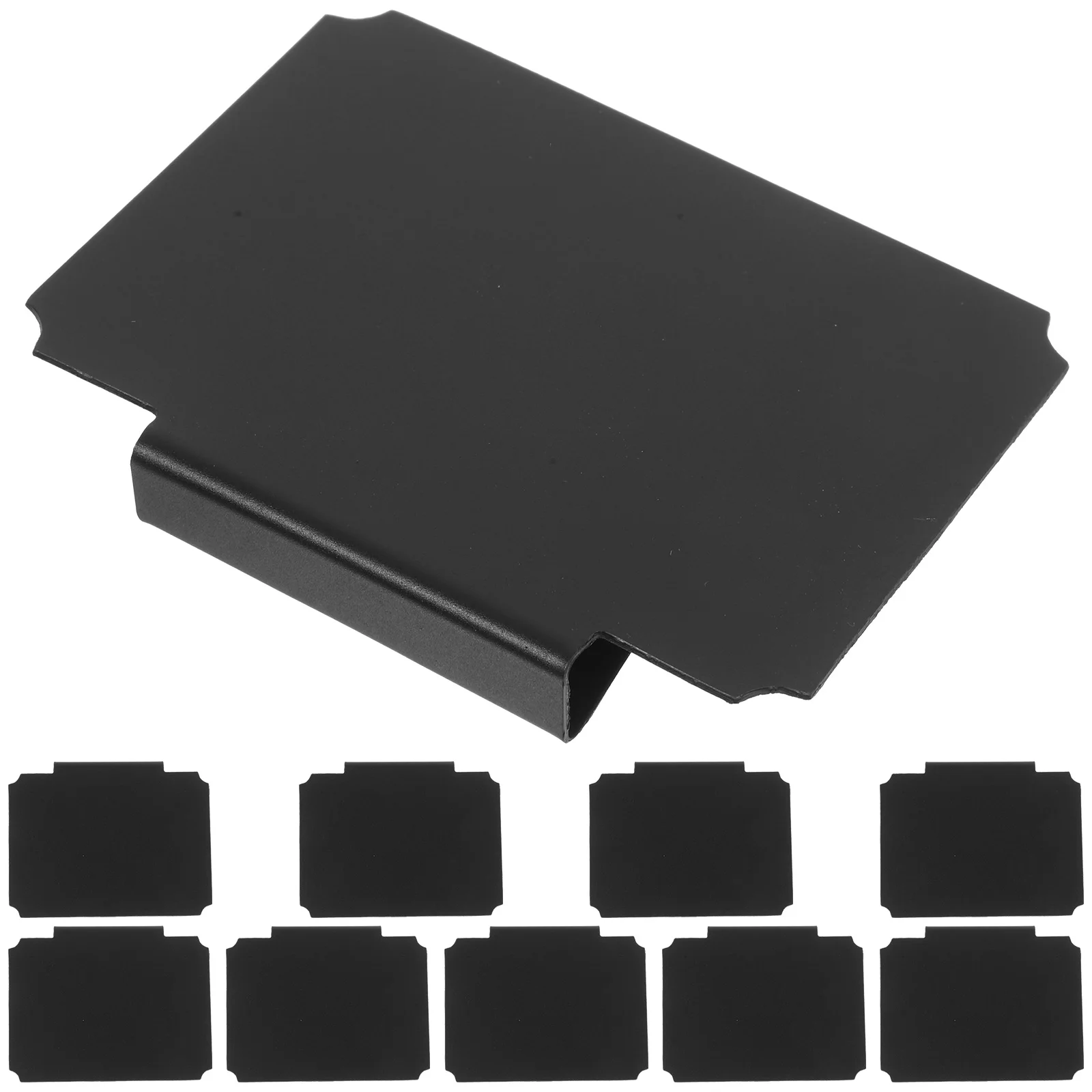 

10pcs Label Clips For Storage Bins Basket Writable Chalkboard Pvc Reusable Price Tag Holders Organizing Accessories Black Board