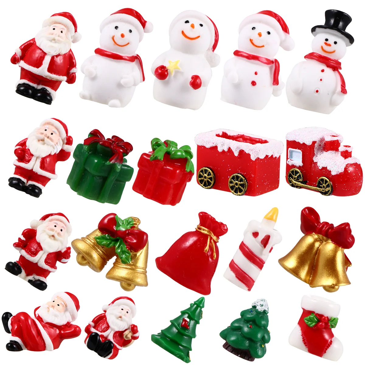 

20 Pcs Christmas Micro Landscape Resin Ornament Toy Miniature Toys Snowball Set Tabletop Adornment Scene Decoration Father