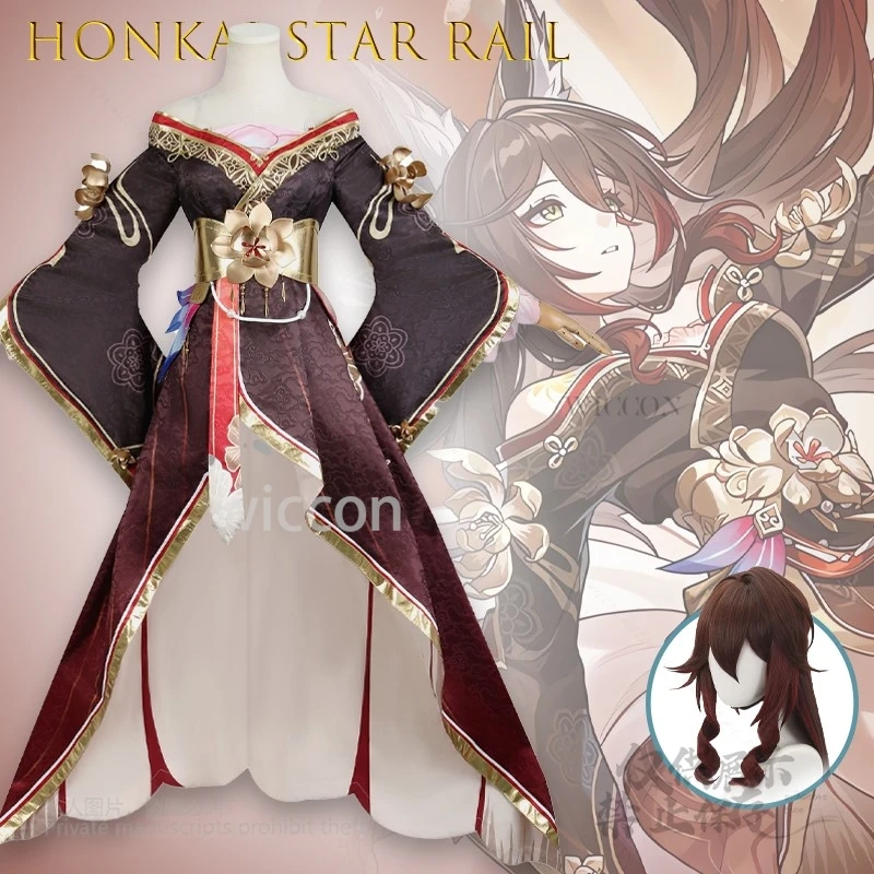 Gioco Honkai Star Rail Tingyun Wangguiren Costume Cosplay Cosplay Abito accurato Set completo con coda di parrucca Donna Festa di Halloween