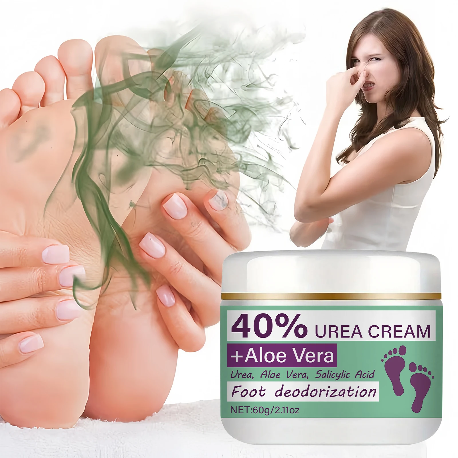 Fußdeodorant-Creme - Kraftvolle Geruchsbeseitigung und Schweißschutz, Ergonomisches Tubendesign für Präzise Anwendung, Geeignet für Täglichen Gebrauch und Sofortige Frische