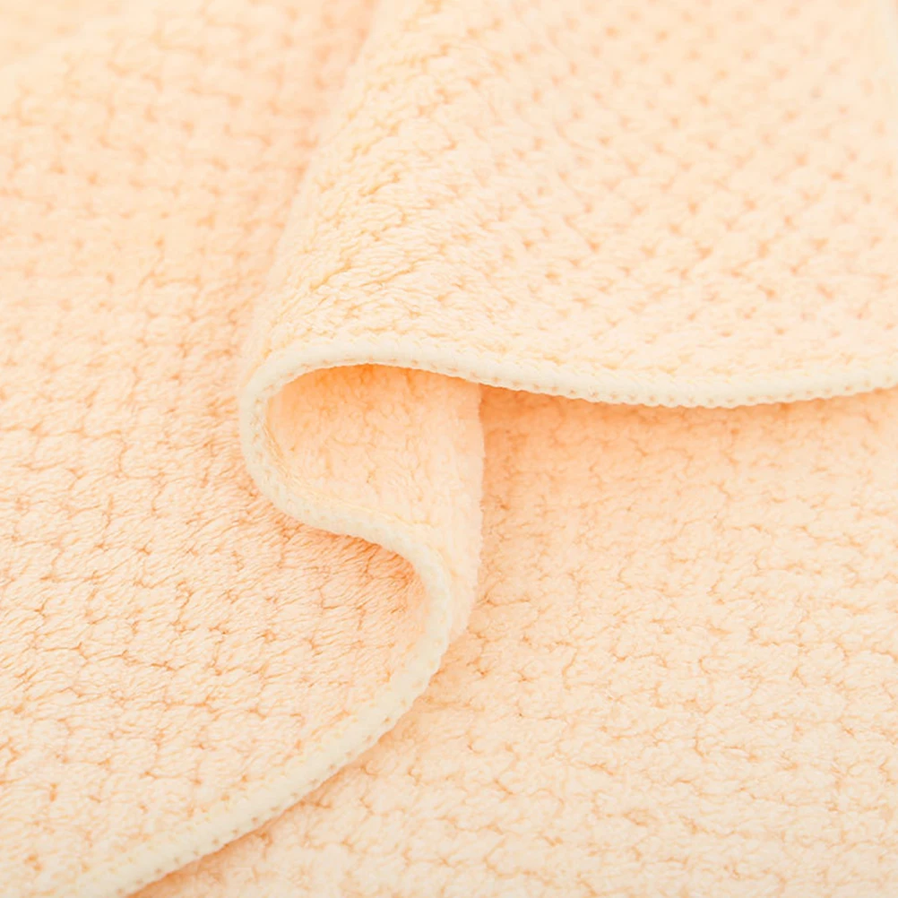 

5pcs Beauty Towels Coral Fleece Thick Water Absorption Salon Home Pineapple Texture Bath Shower Soft Towel