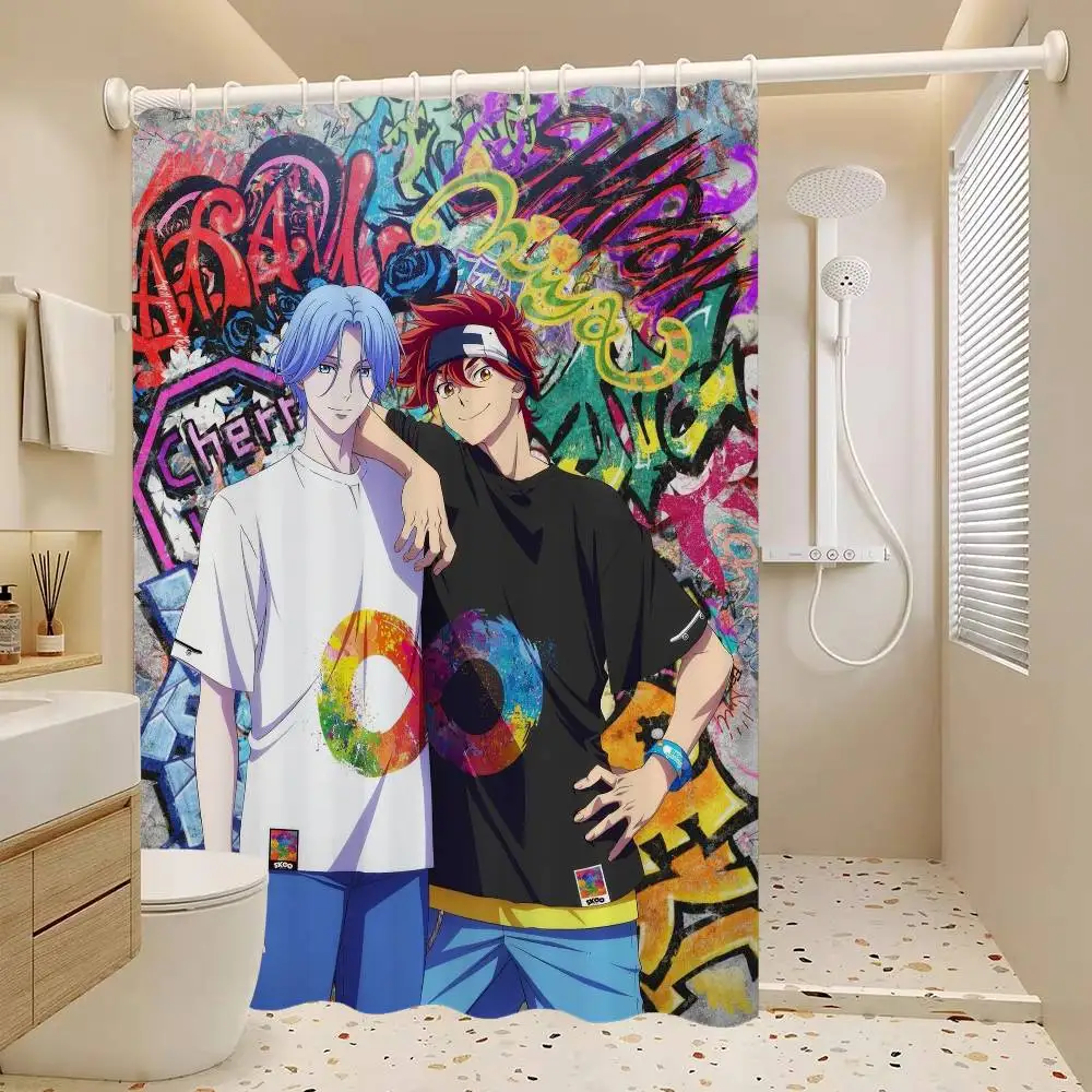 

Мультфильм S-SK8S Бесконечность занавеска для душа открытый пейзаж отпуск декор для ванной комнаты праздничная полиэстеровая занавеска для ванны с крючками