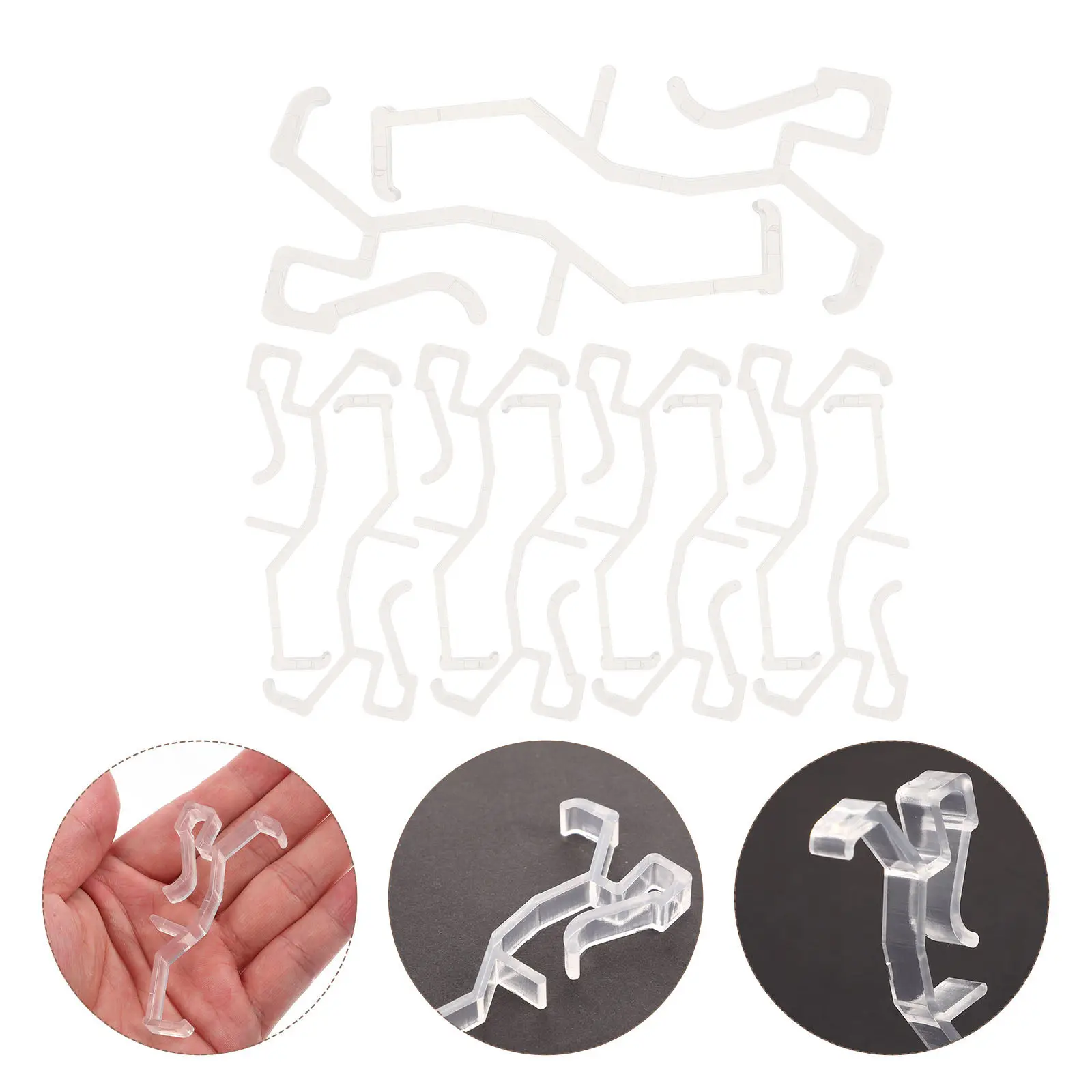10Pcs Transparent Plastic Window Curtain Valance Clips Sturdy Replacement Blind Retainers Household Office Curtain Accessories