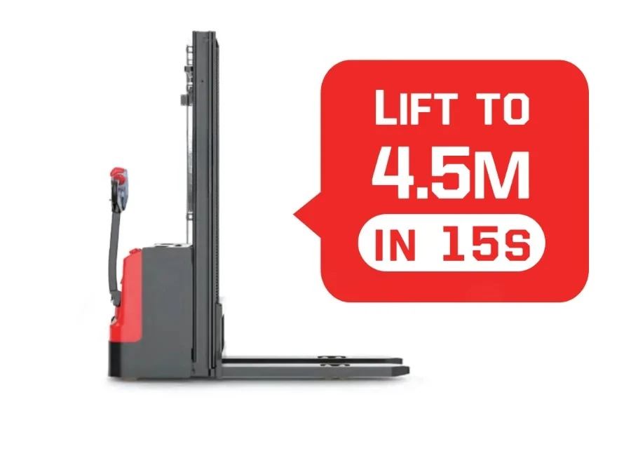 1600kg 1.6ton Walkie Lift Height Lithium Battery Forklift Electric Pallet Stacker with CE ISO