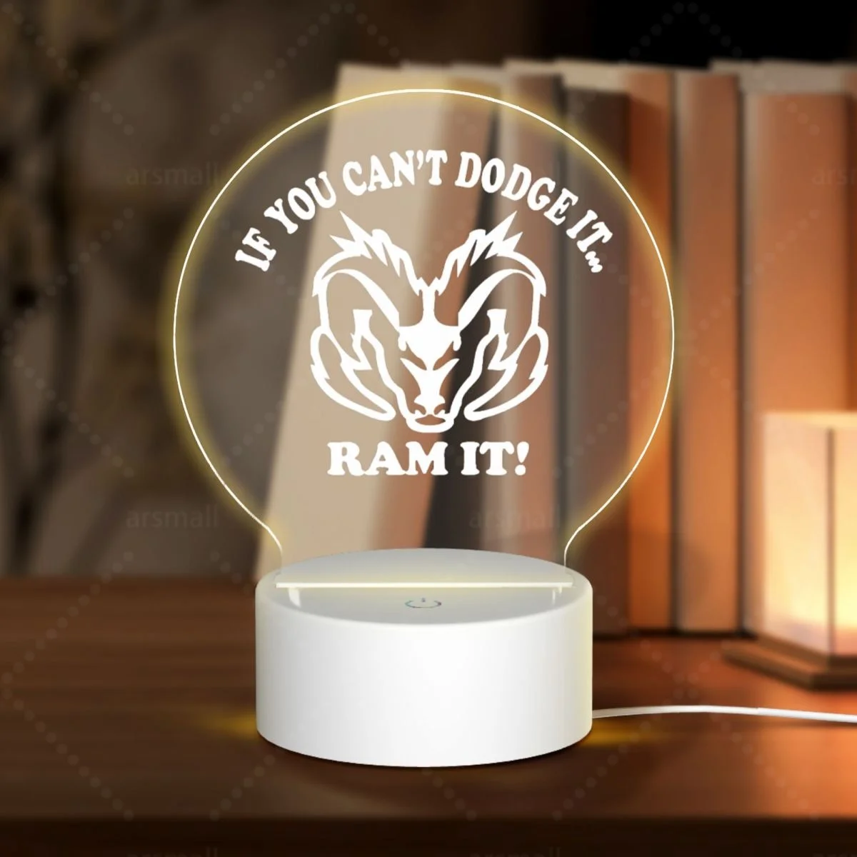 إذا لم تستطيع دودج ذلك رام ذلك مصباح صور أكريليك صور LED ضوء ليلي، إطار صورة، هدية للزوجين، هدية الذكرى السنوية، فن