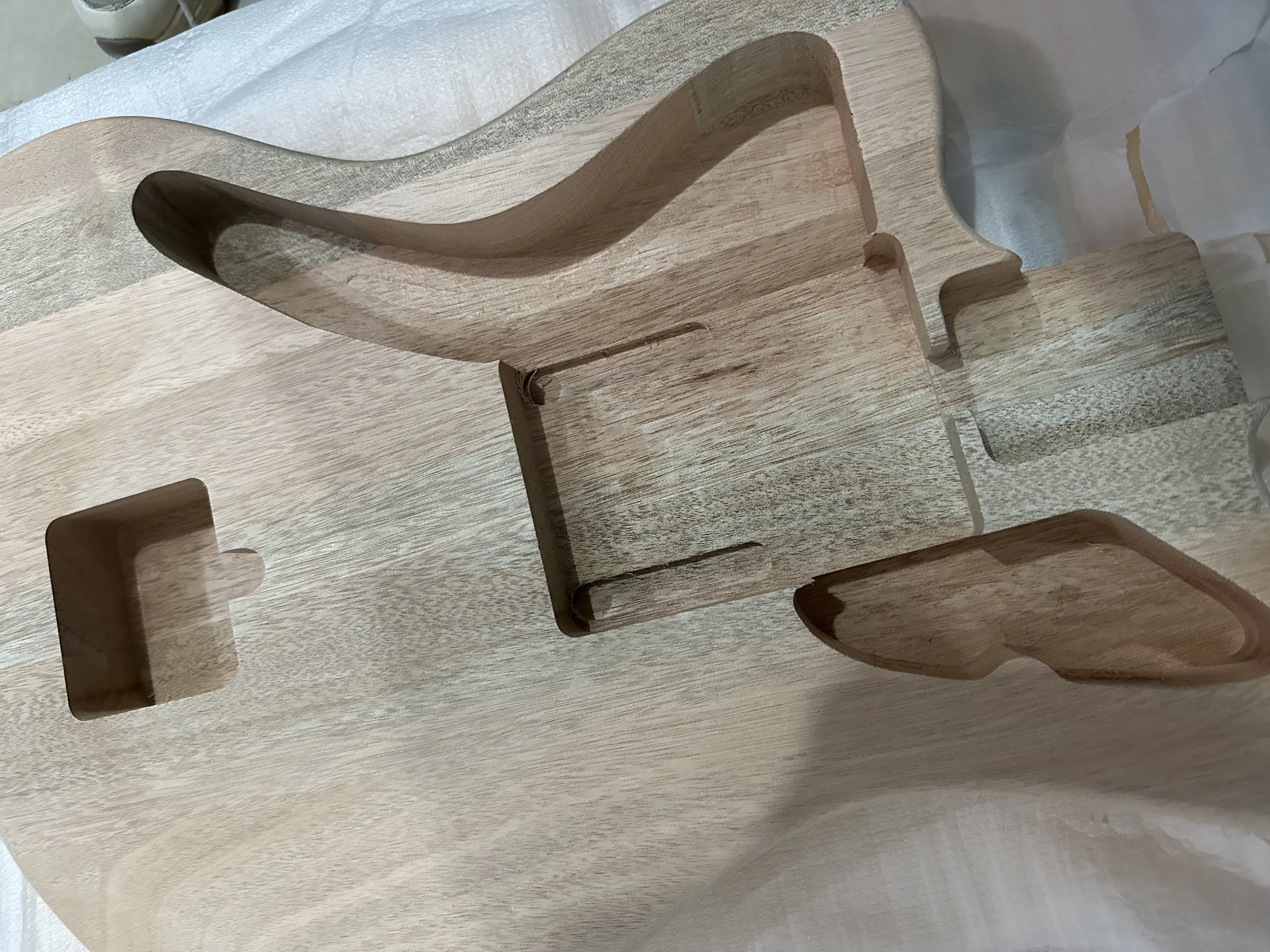 Unfinished Electric Guitar Body Left Hand, Solid Mahogany Wood, No Paints, Handmade, Jazzam Style, DIY & Replacement Accessories