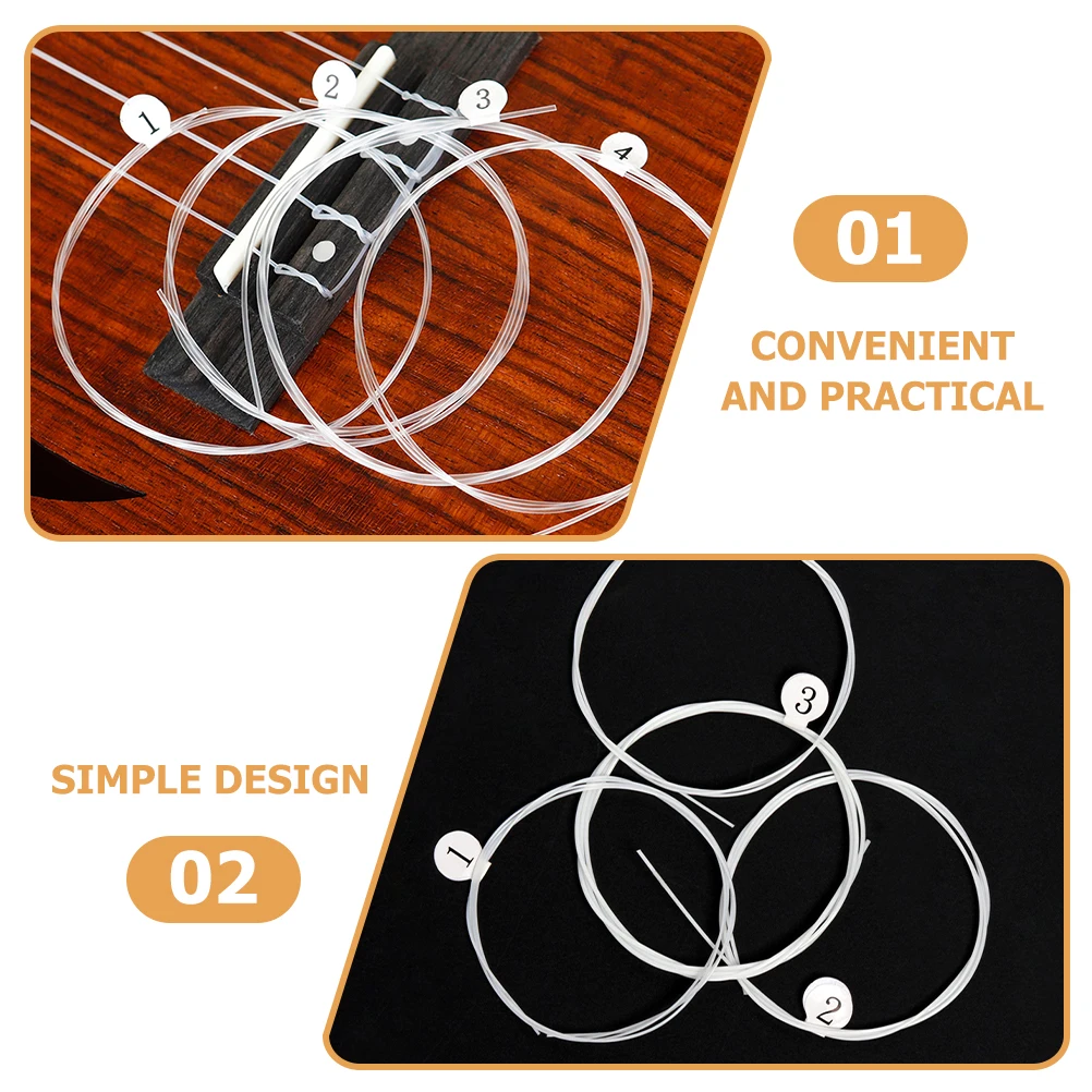 

4 Pcs Ukulele Strings Part Music Line Wire Replacement Nylon Accessories Instrument Accessory