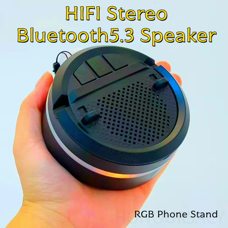 

НОВАЯ беспроводная портативная подставка для телефона с RGB-подсветкой, HIFI стерео Bluetooth5.3, динамик, умная RGB подсветка, TF USB MP3-плеер для домашнего офиса
