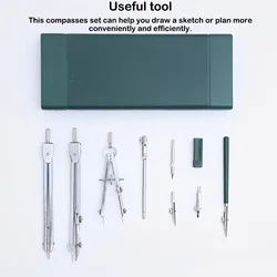 9 Pieces/Set Adults Compasses Drawing Sketching Divider Metal Art Tool