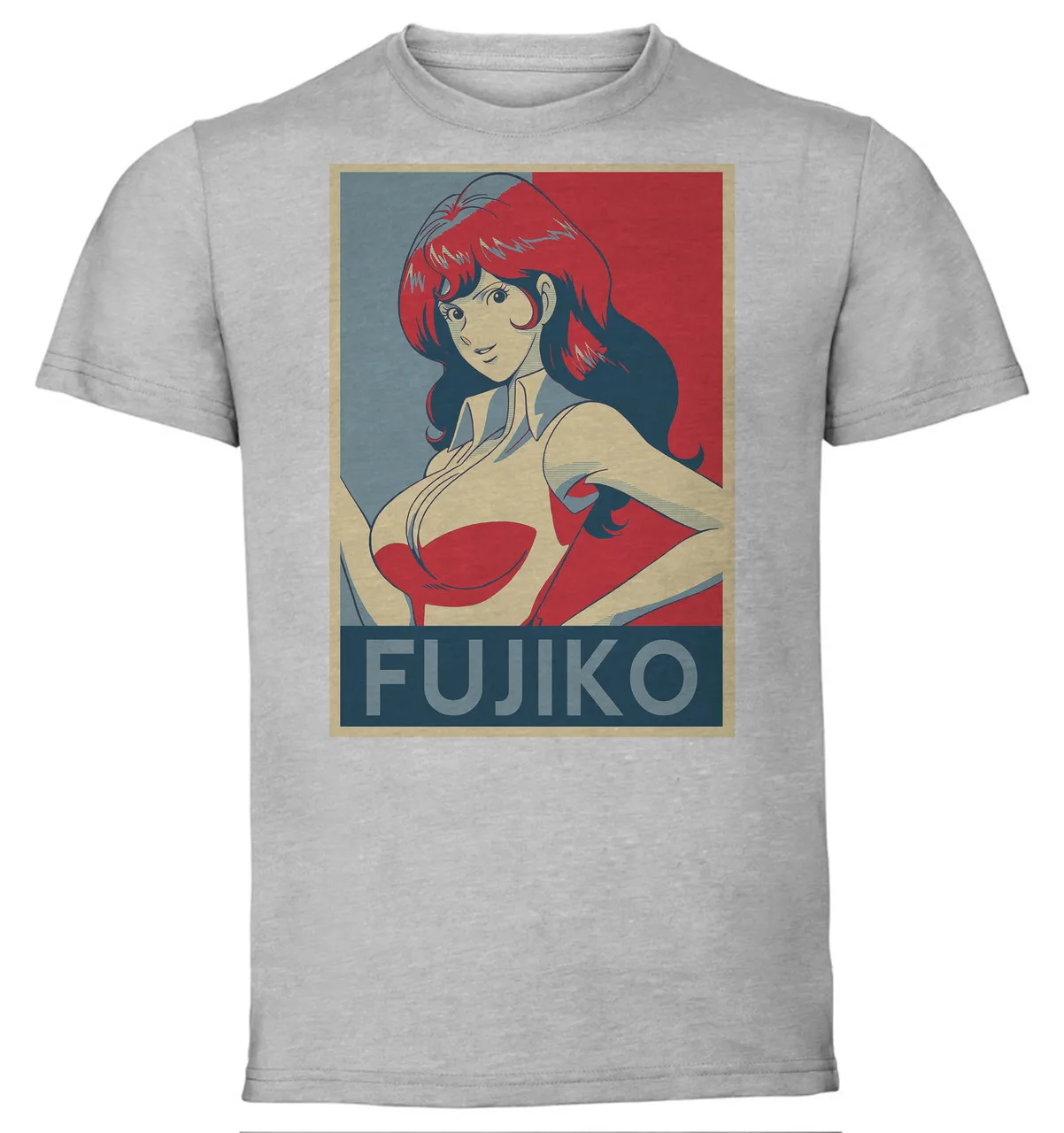 

Футболка унисекс серая пропагандистская Lupin III Fujiko