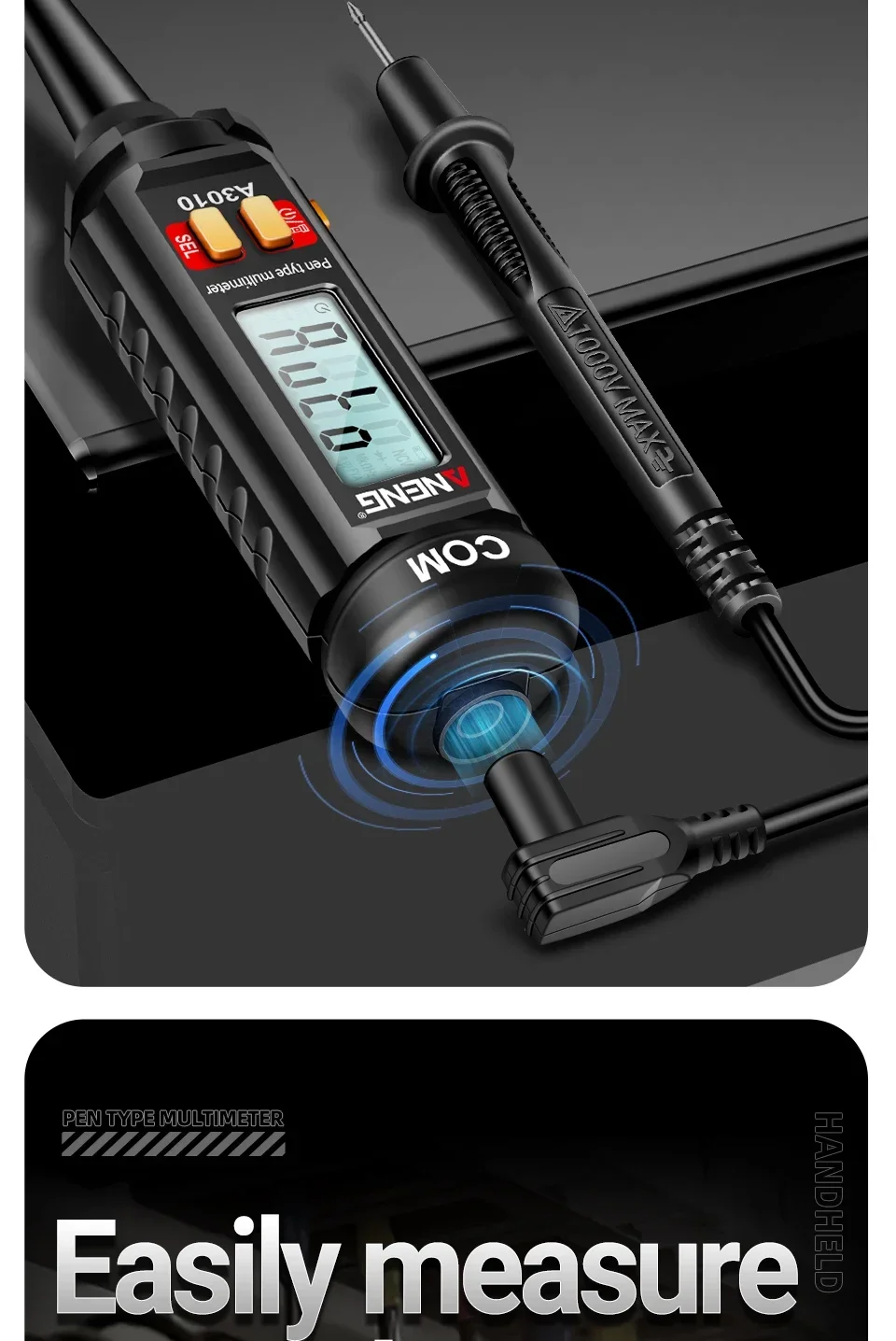 Digital-Multimeter-Tester-Stift ANENG M118A +A3010 Kit True RMS 6000/4000 Counts Auto-Ranging AC/DC Transistor-Spannungsprüfer Werkzeuge – Detail 21