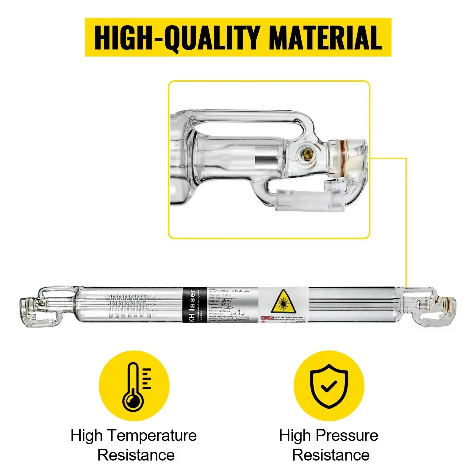 Image of SIHAO 40W/50W/60W Premium CO2 Glas-Laserröhre, Mehrere Größen 700/800/1000mm Länge, Langlebige Laser-Röhre als Verbrauchsmaterial für Industrielle Laserbearbeitungsgeräte