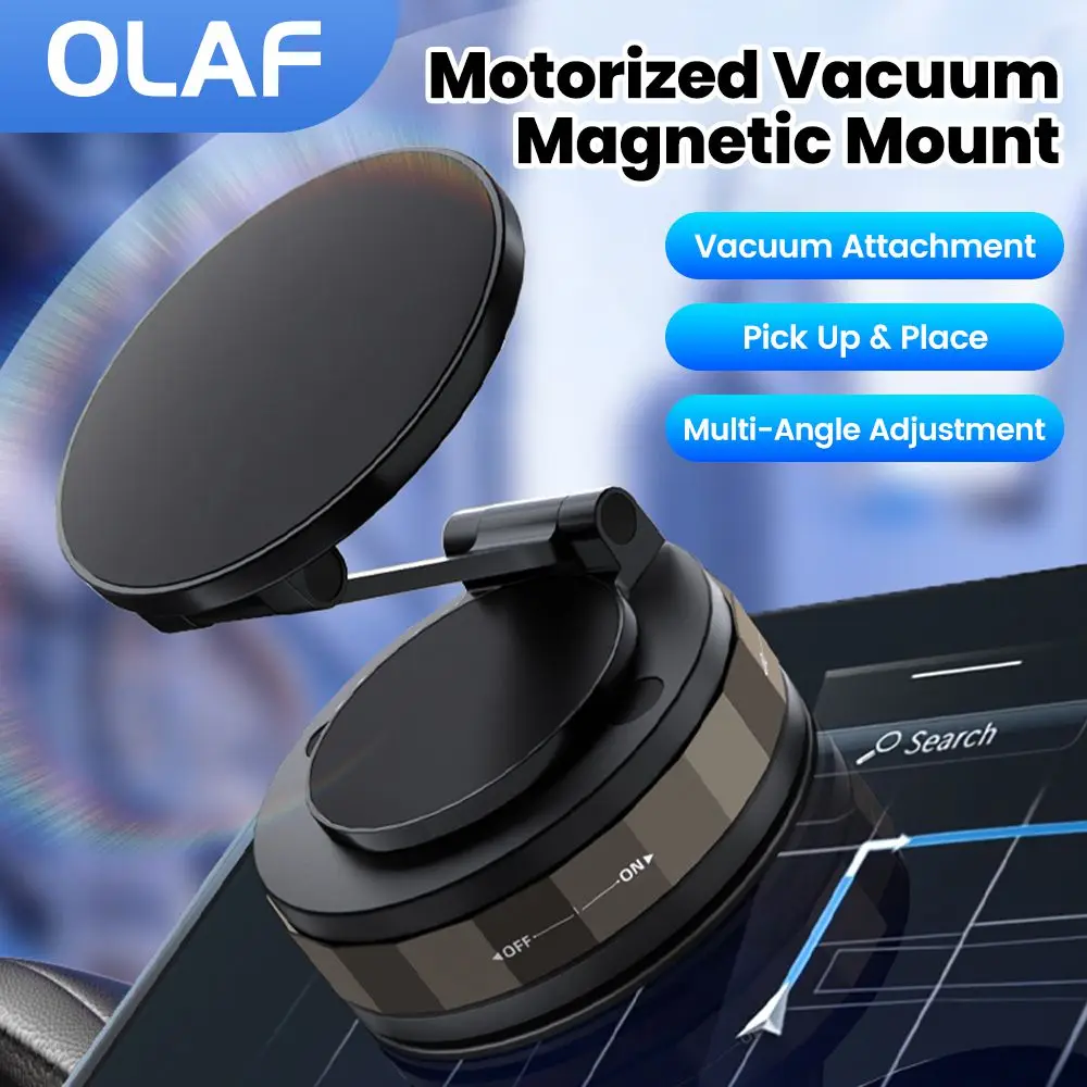 

360° Rotation Magnetic Car Phone Holder Vacuum Suction Cup Magnet Mount Foldable Car Phone Stand for iPhone 16 15 Xiaomi Huawei